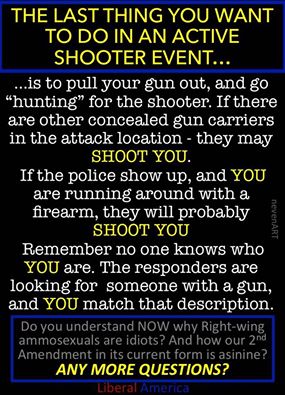 Why you don't take your gun out in an active shooter situation.
