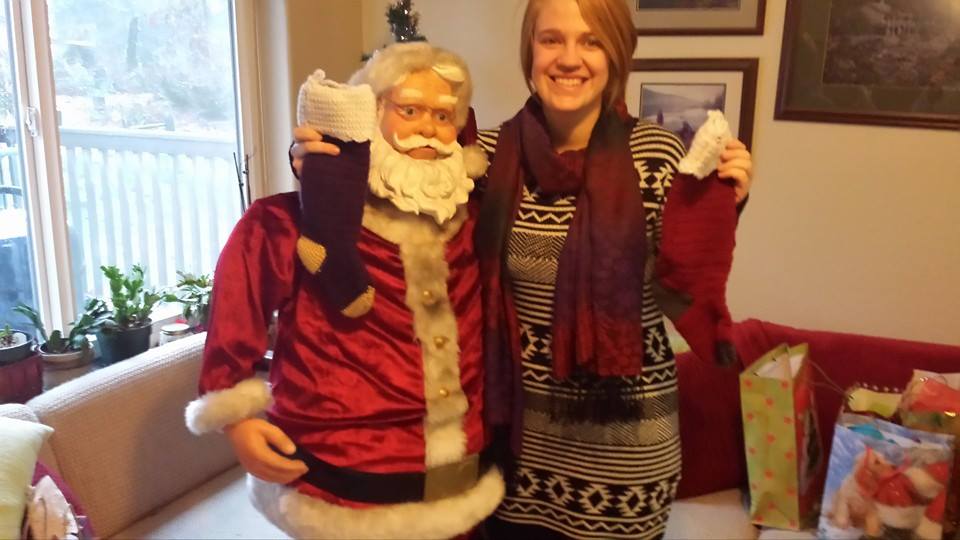 Sarah and the stockings.