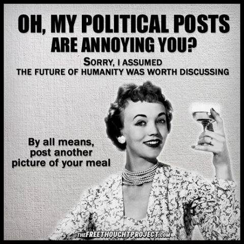 Maybe I've been a bit too political this weekend.