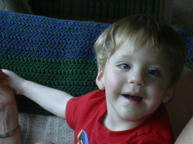 Daniel while playing pattycake with my mom.