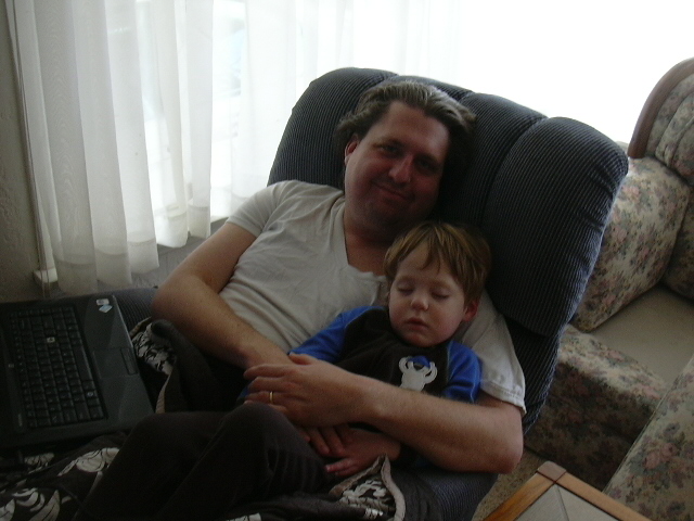 Jon and Daniel watching TV