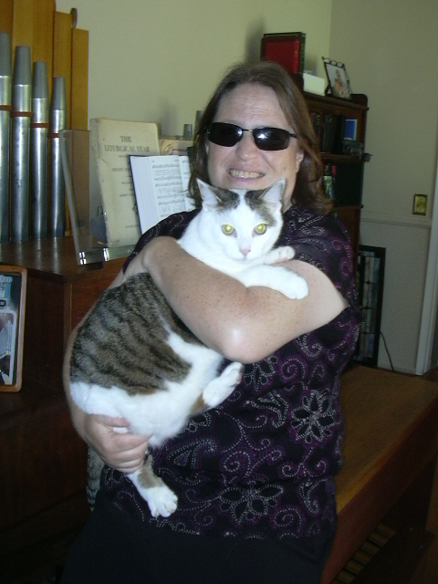 Me with my modeling cat.
