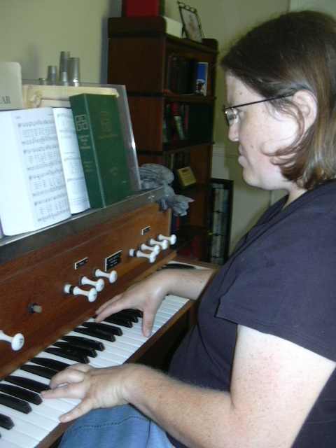 Me pretending to play the organ.